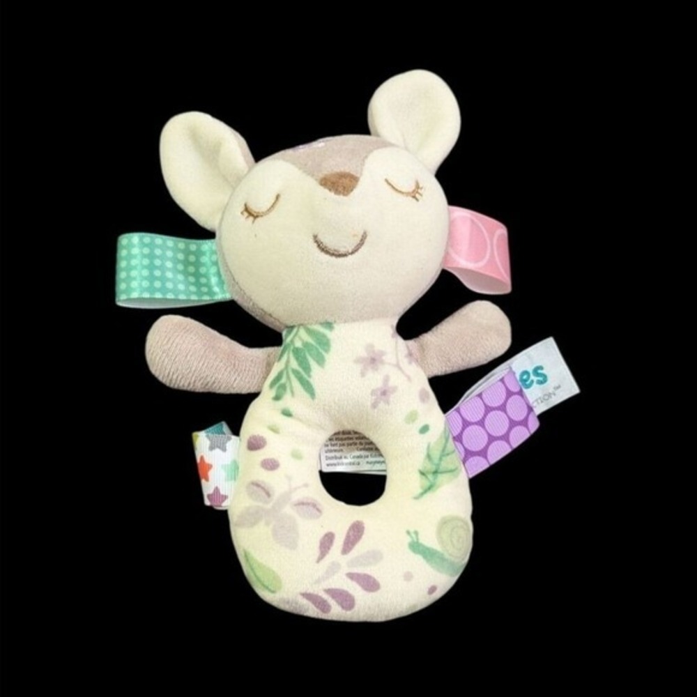 Mary Meyer Taggies Signature Collection Deer Plush Baby Rattle Toy 6 Inch